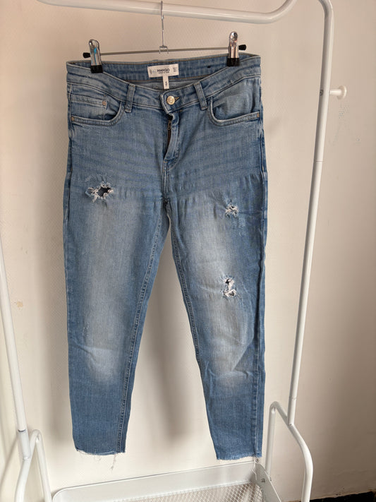 Lichtblauwe jeansbroek