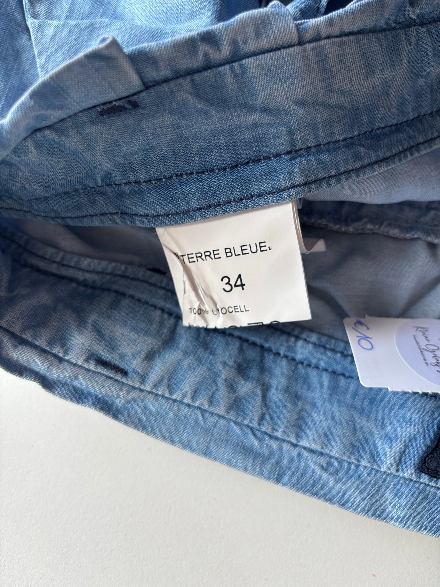 Lichtblauwe dunne broek