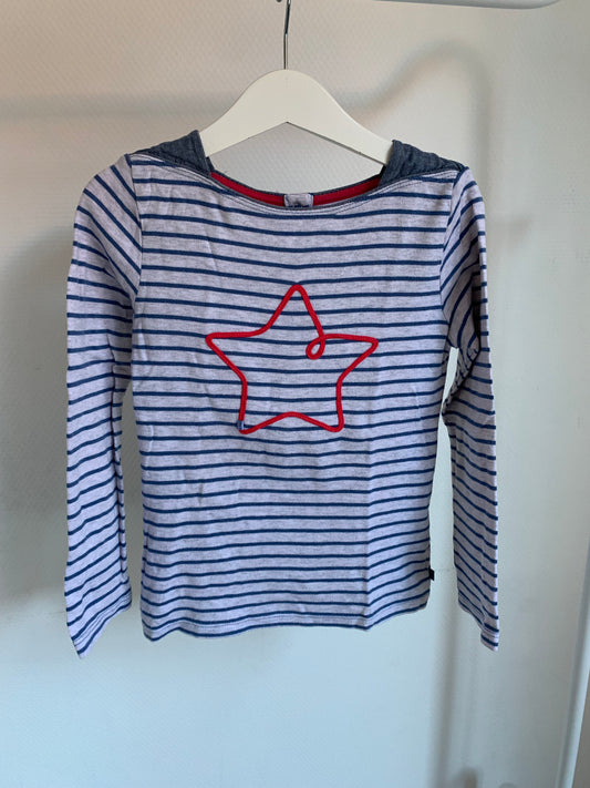 Gestreepte longsleeve met ster
