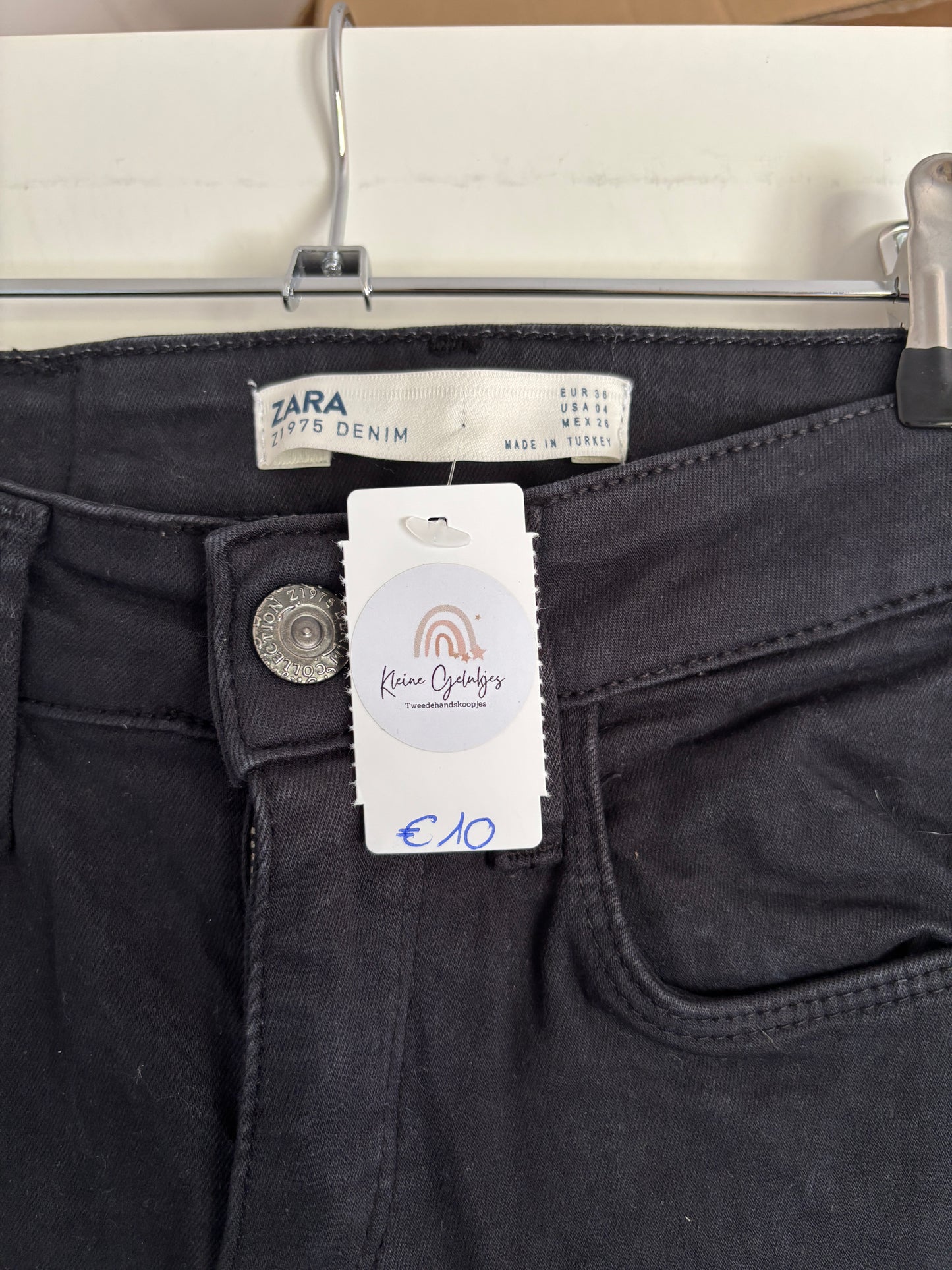 Jeansbroek met glitterrand