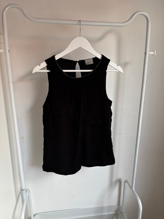 Zwarte mouwloze blouse