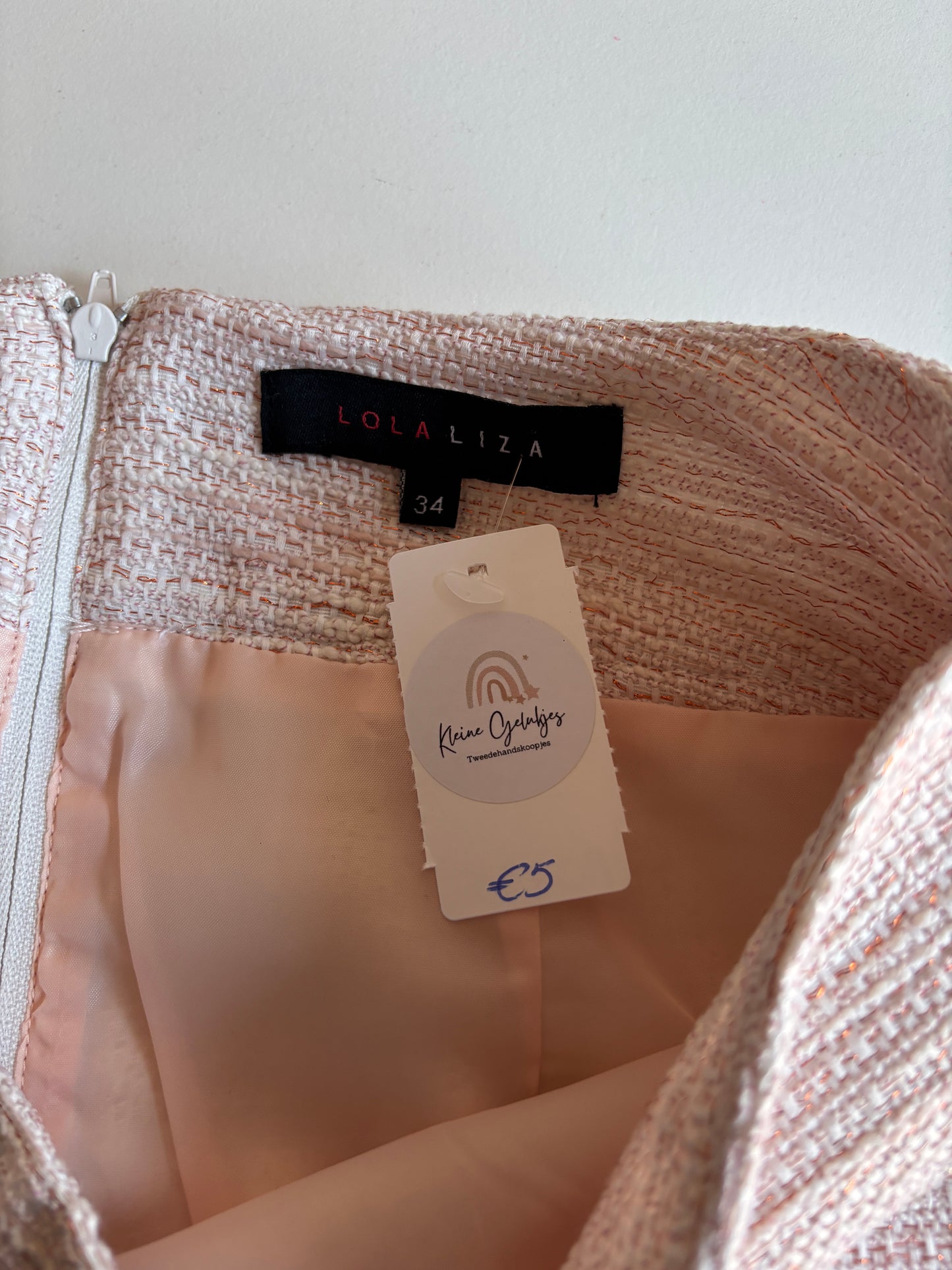 Lichtroze glitterrok