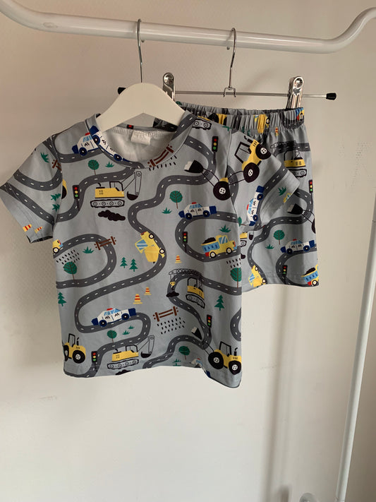 Grijze tweedelige pyjama verkeer