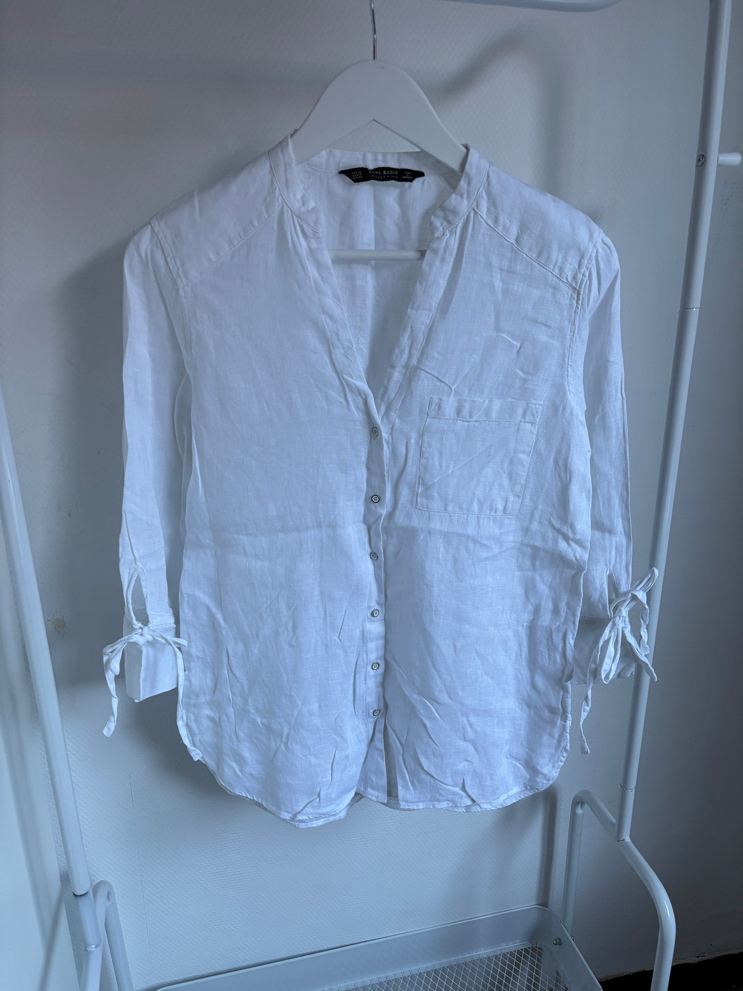 Wit hemd met driekwartmouwen