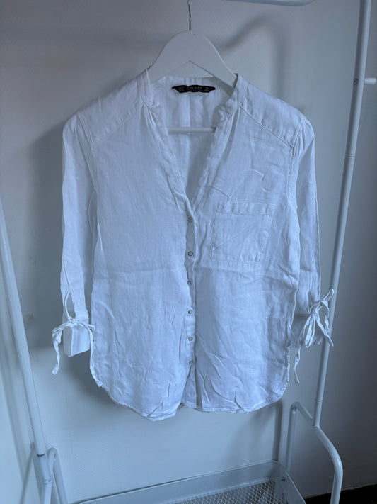 Wit hemd met driekwartmouwen