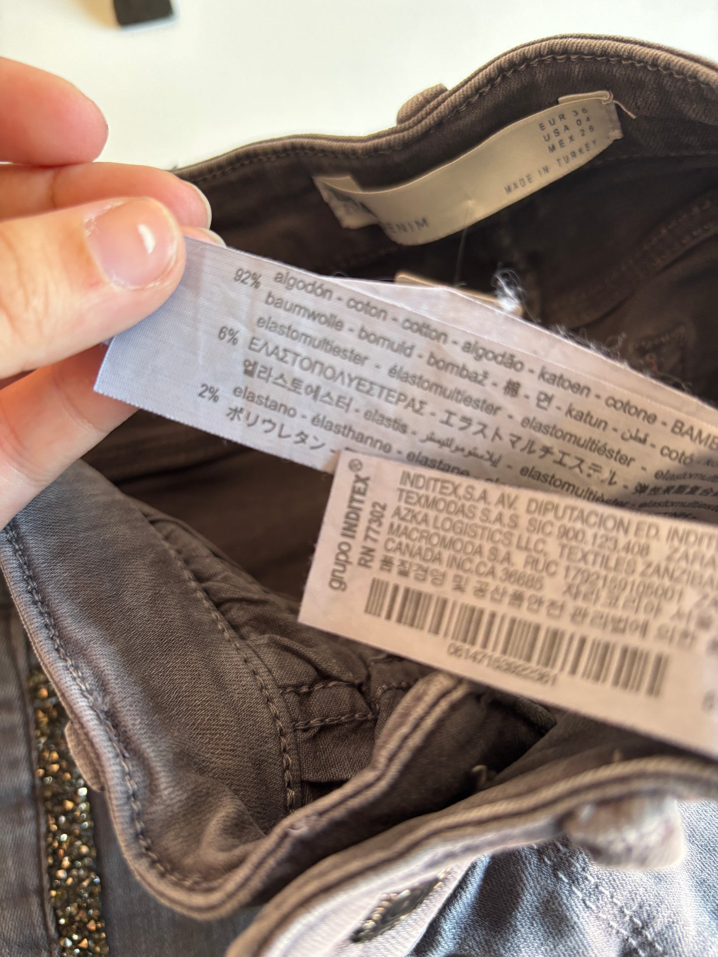 Jeansbroek met glitterrand