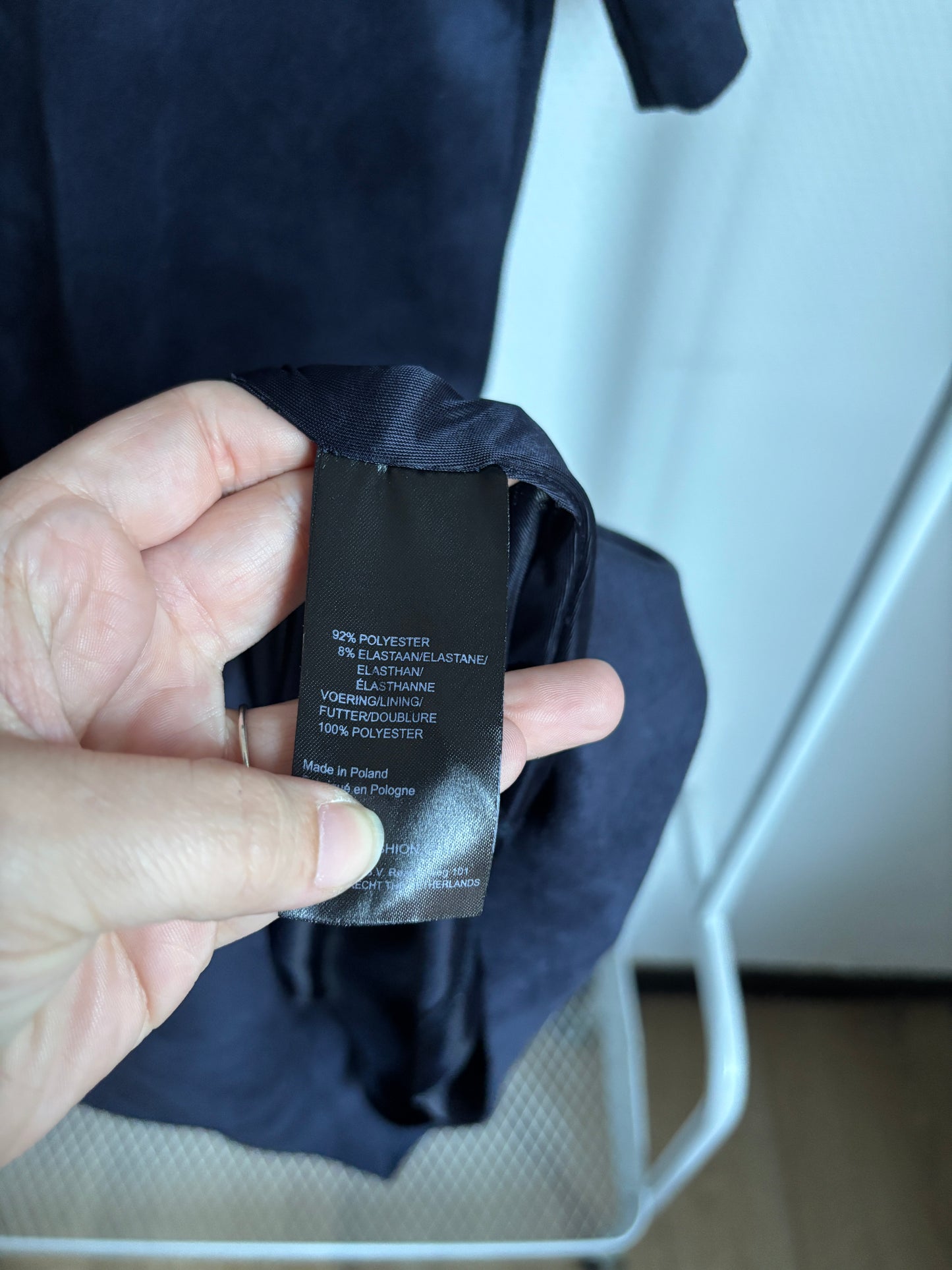 Marineblauwe fluwelen jurk