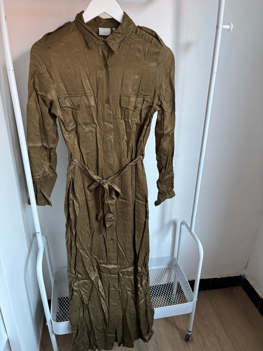 Khaki lange jurk