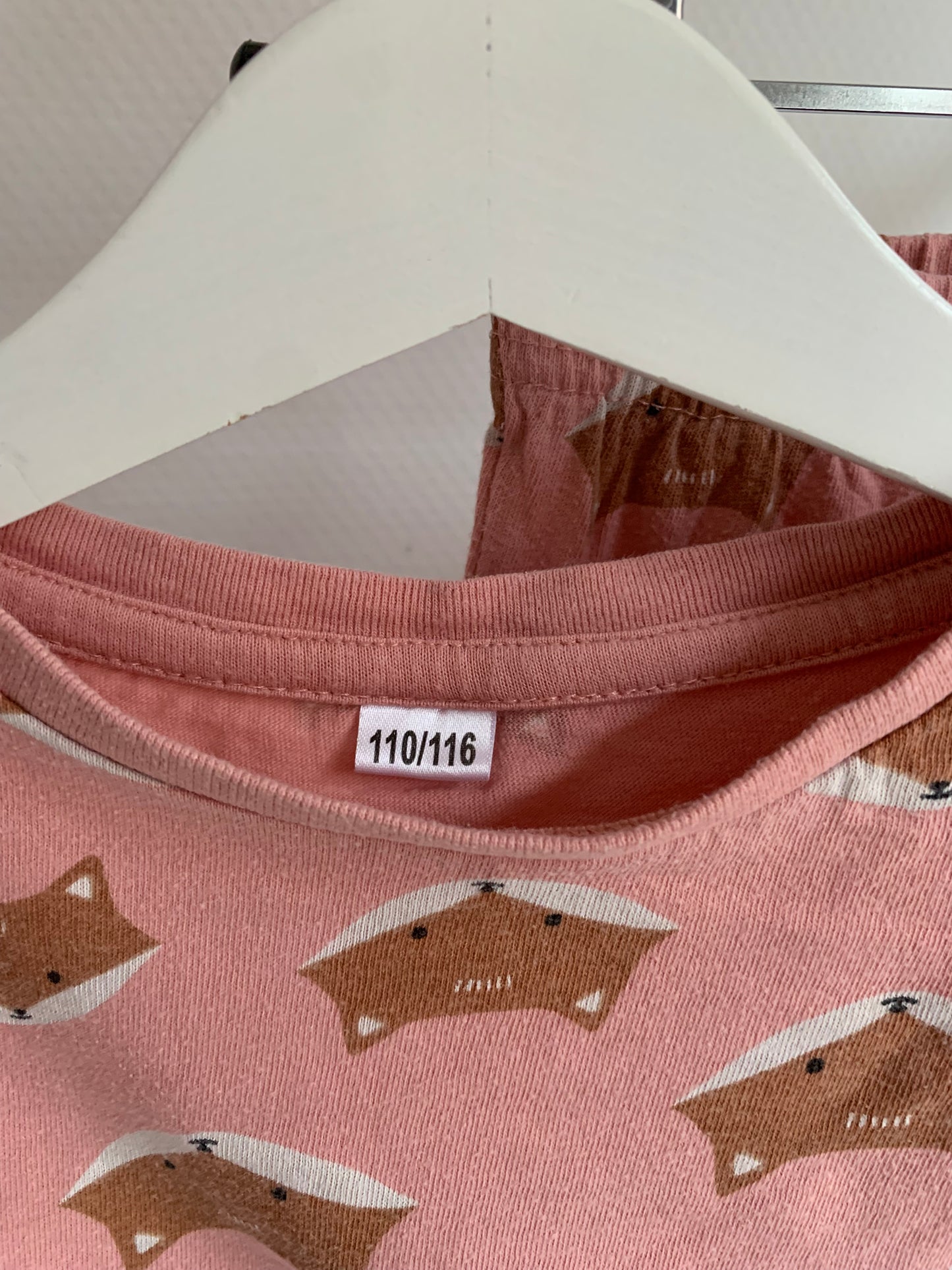 Roze tweedelige pyjama met vosjes