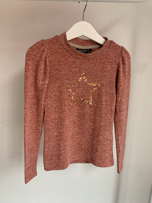 Roze longsleeve met ster