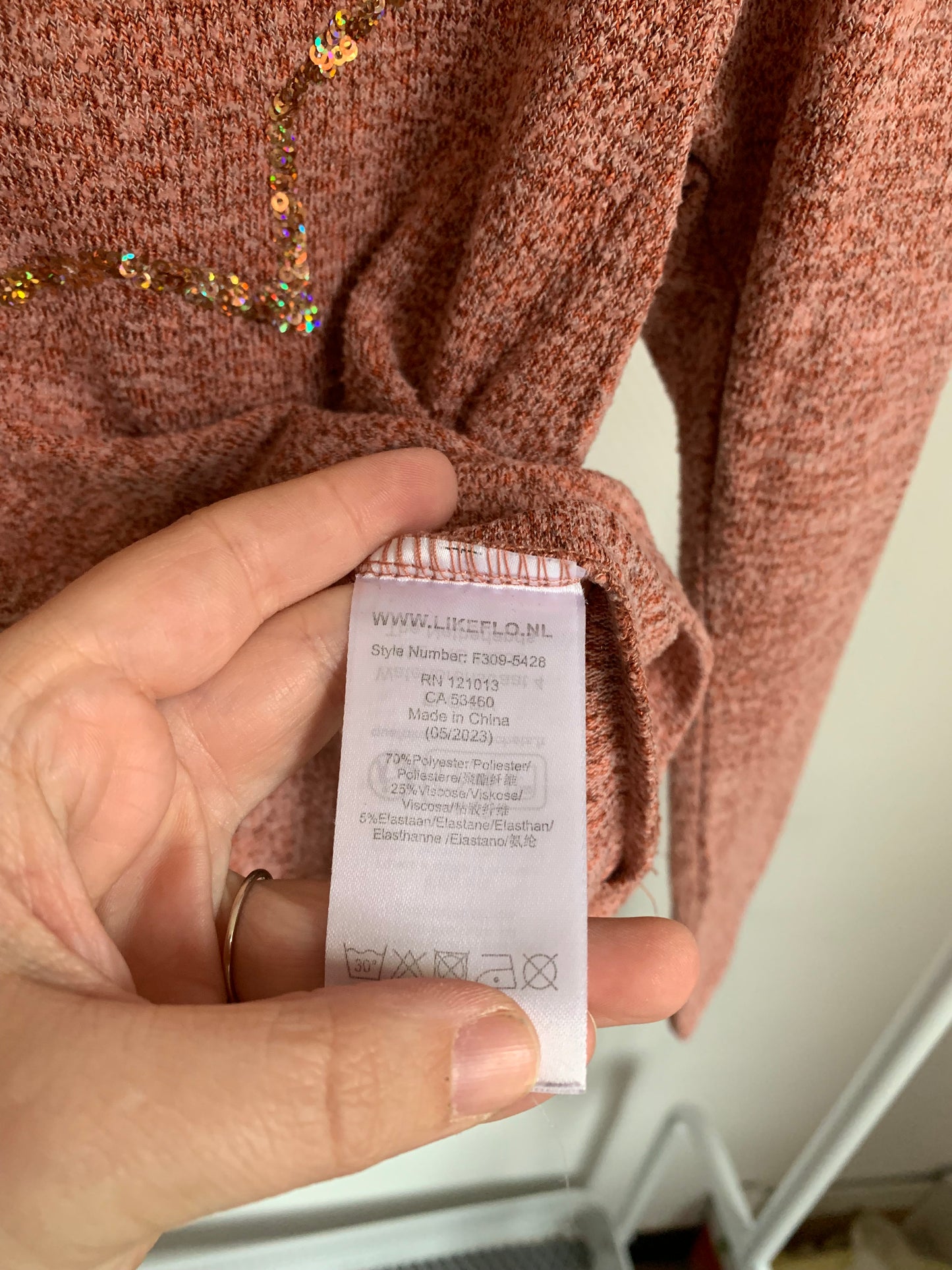 Roze longsleeve met ster