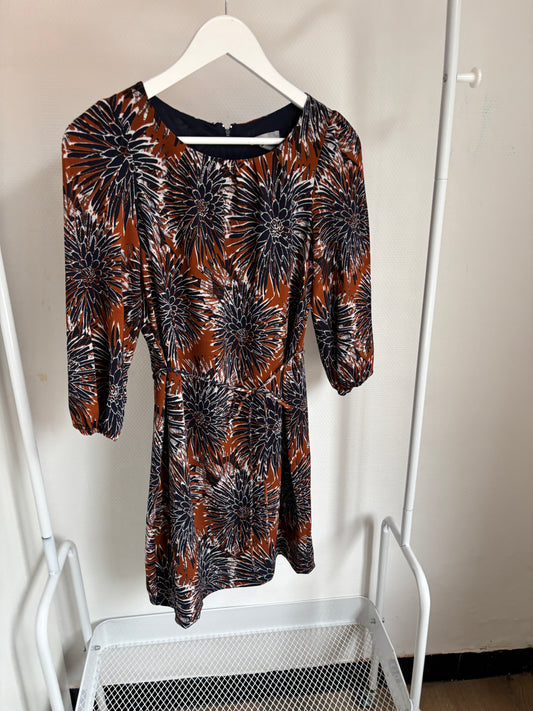 Marineblauwbruine jurk