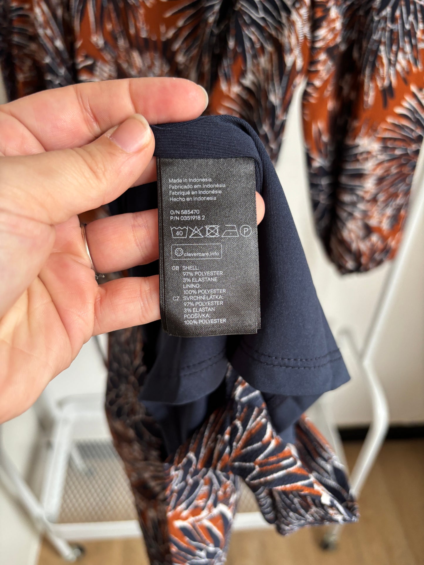 Marineblauwbruine jurk