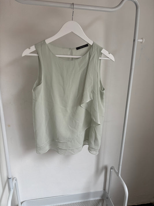 Muntgroene mouwloze blouse