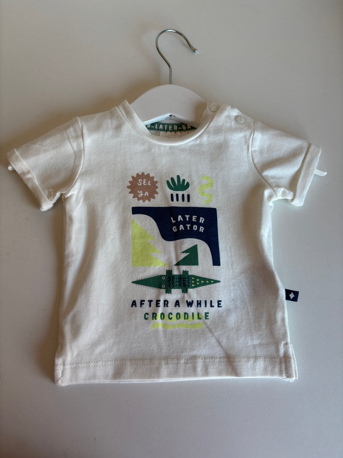 Witte T-shirt "Later gator"