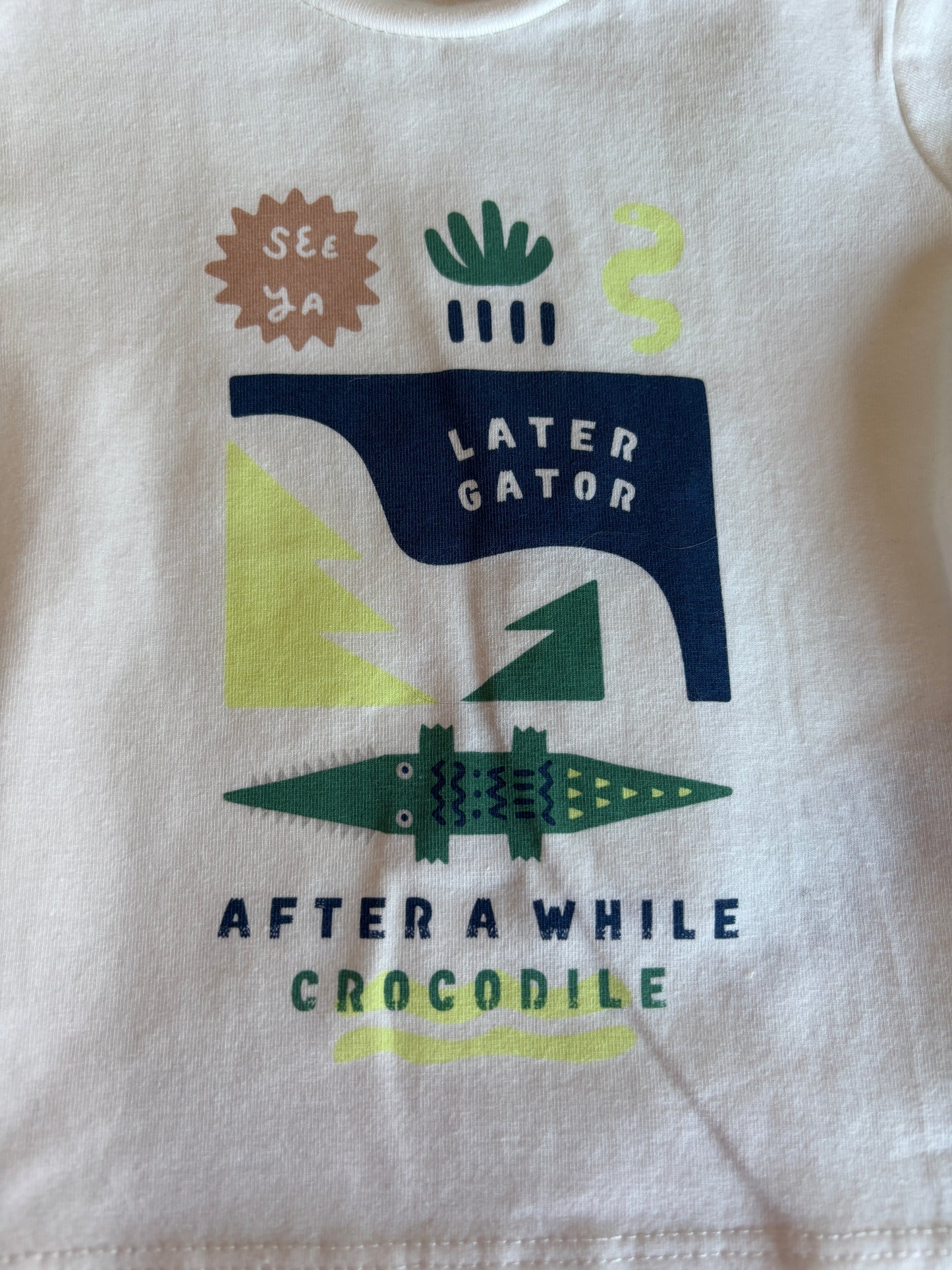Witte T-shirt "Later gator"