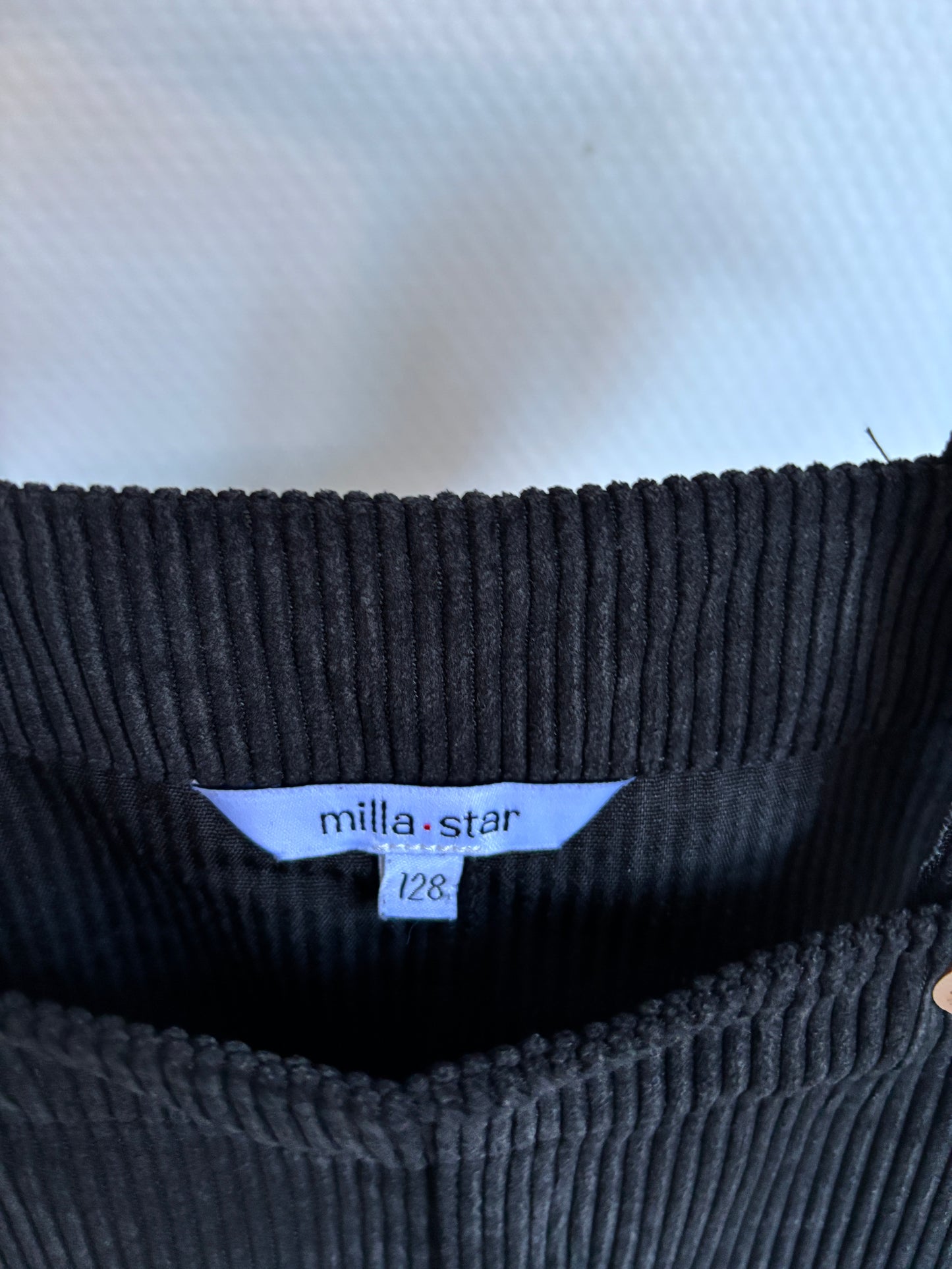 Zwarte ribfluwelen salopette