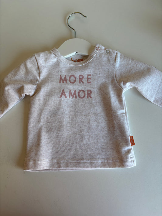 Lichtgrijze longsleeve "More amore"