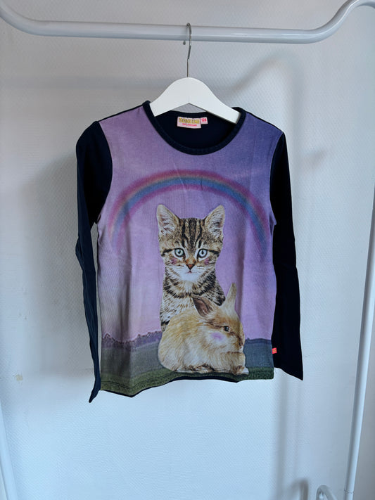 Longsleeve met kat en konijn