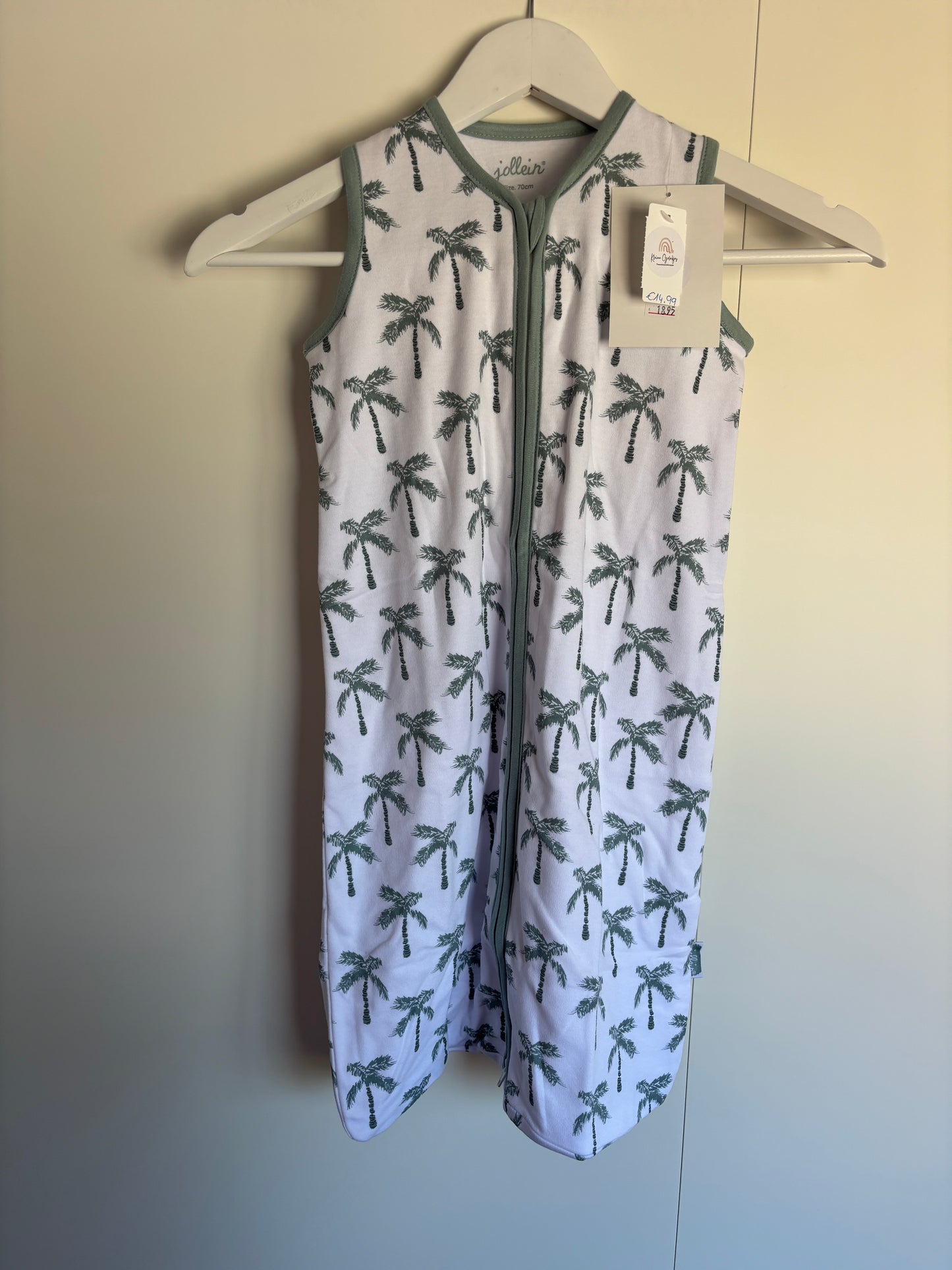 Witte slaapzak met palmboompjes