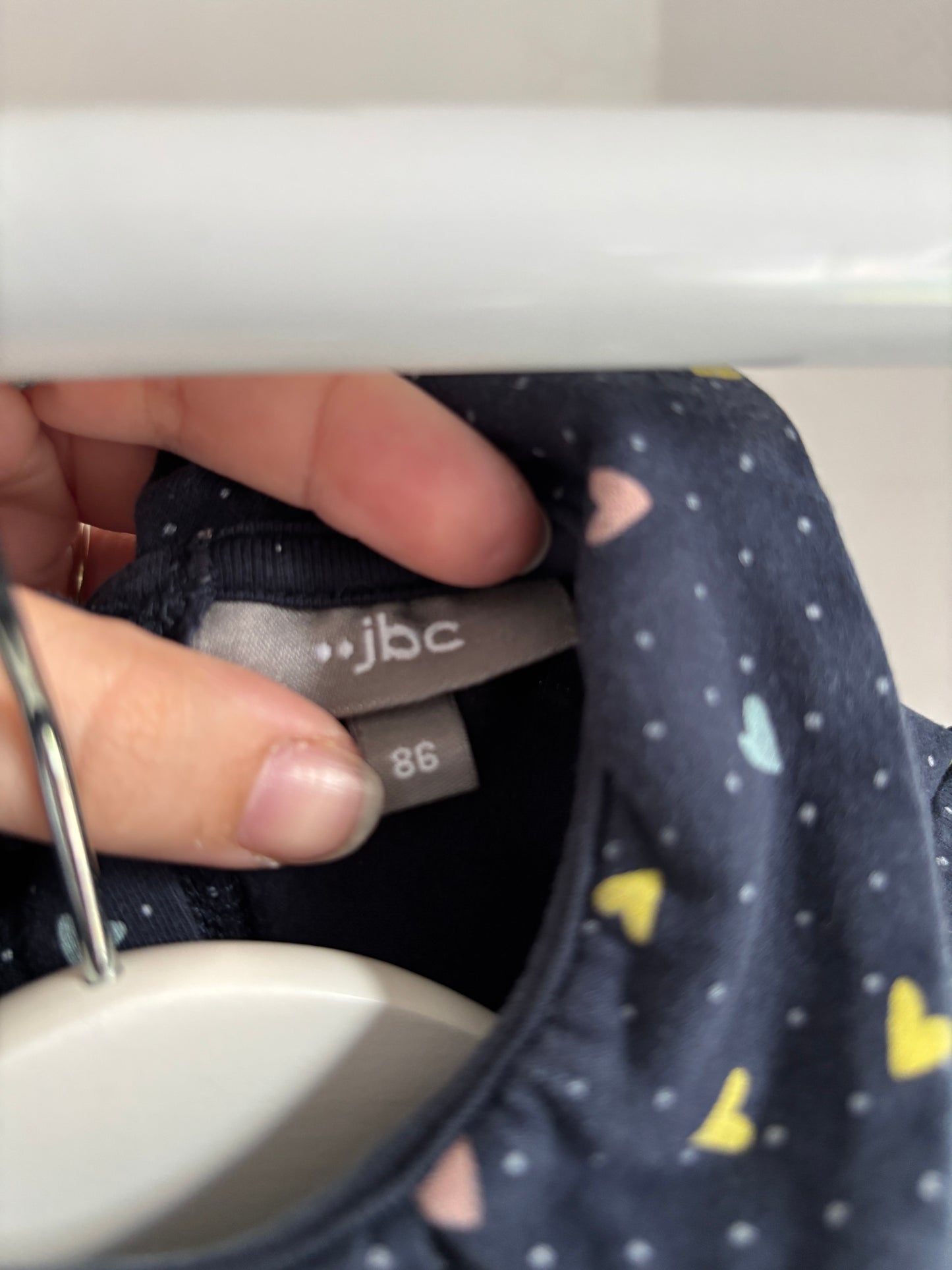 Marineblauwe longsleeve met hartjes