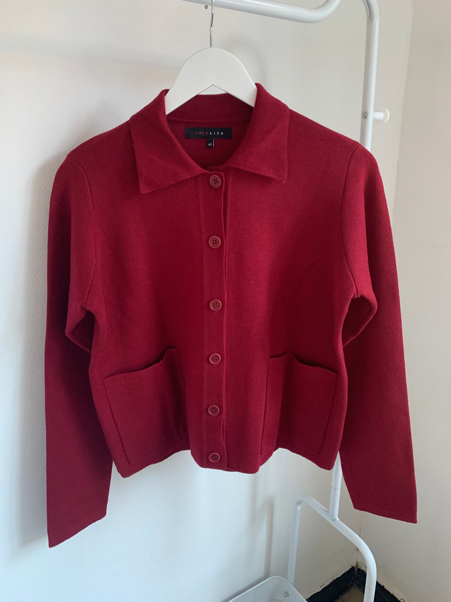 Wijnrode cardigan/blazer