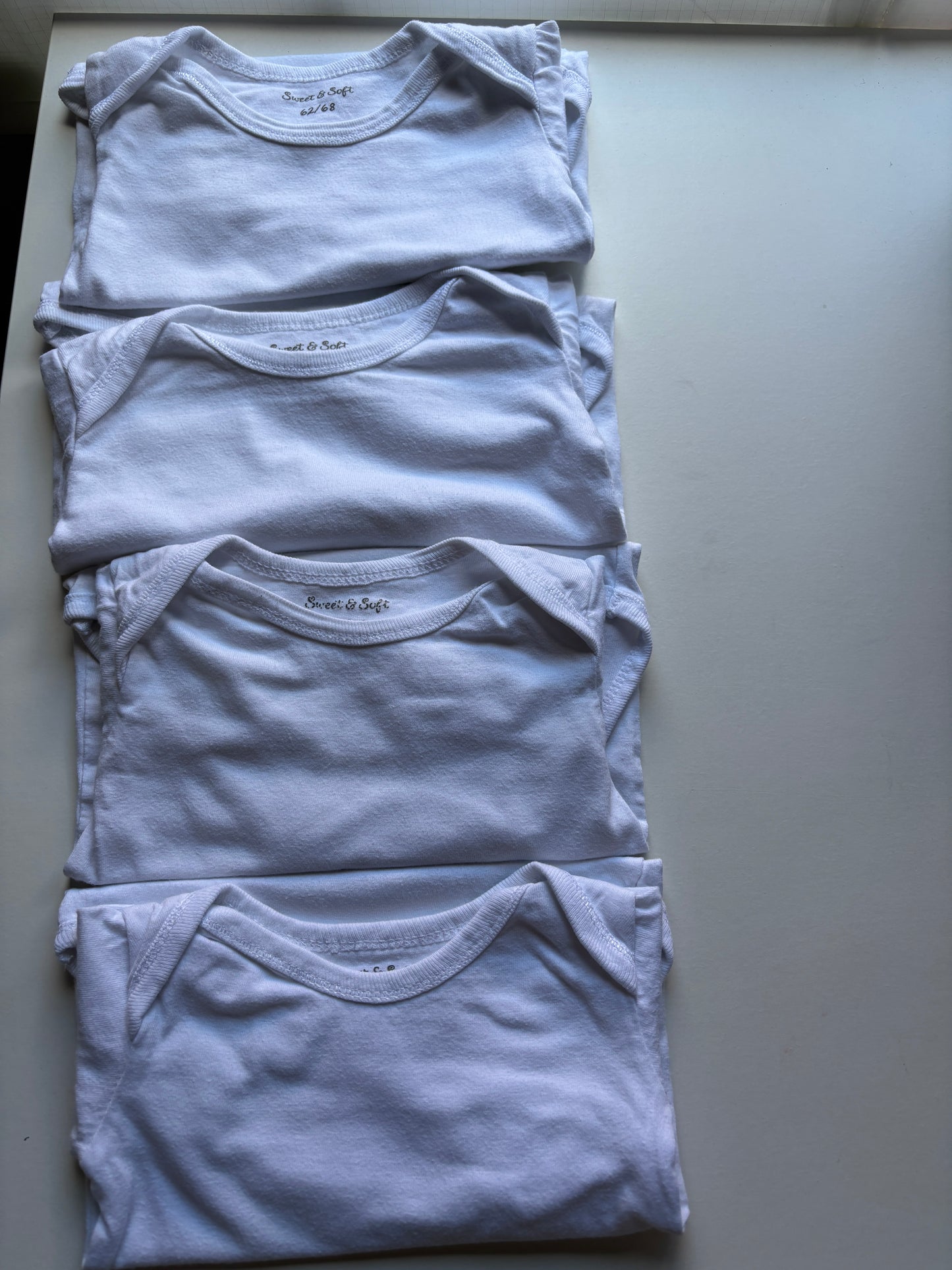 Bundel witte rompers met lange mouwen (4)