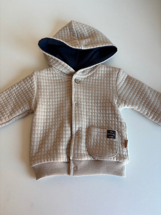 Beige vest met wafelstructuur