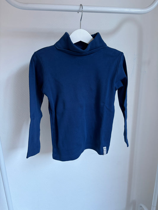 Marineblauwe longsleeve met rolkraag