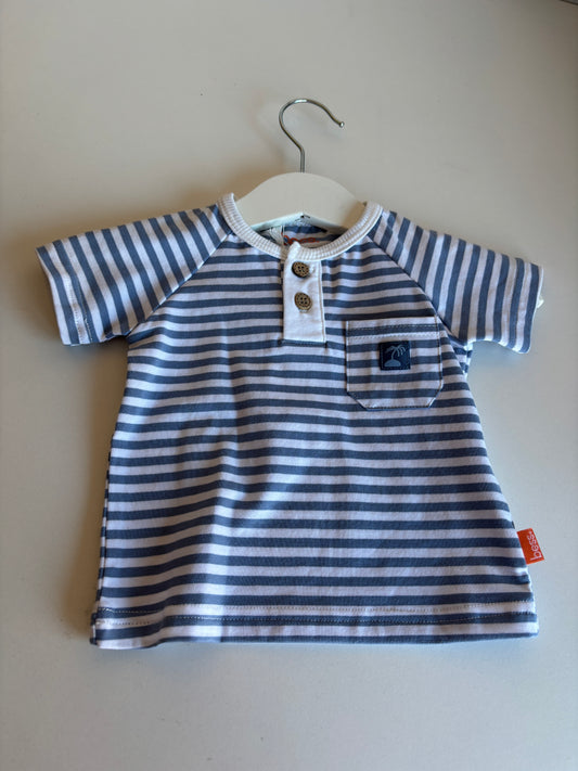 Lichtblauwe gestreepte T-shirt