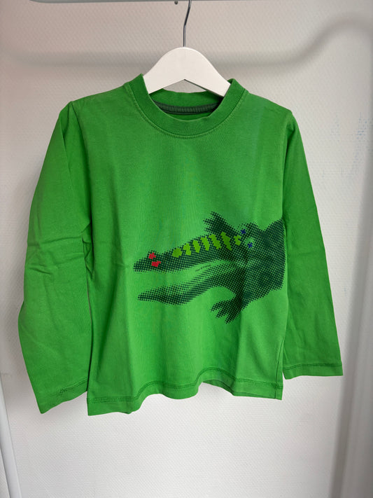 Groene longsleeve met krokodil