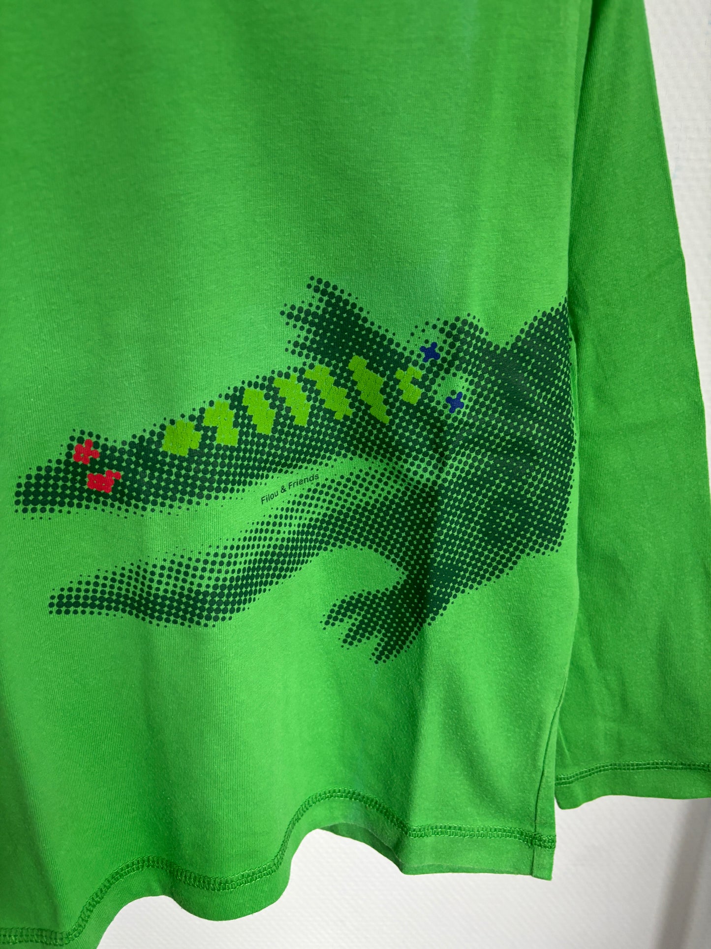 Groene longsleeve met krokodil