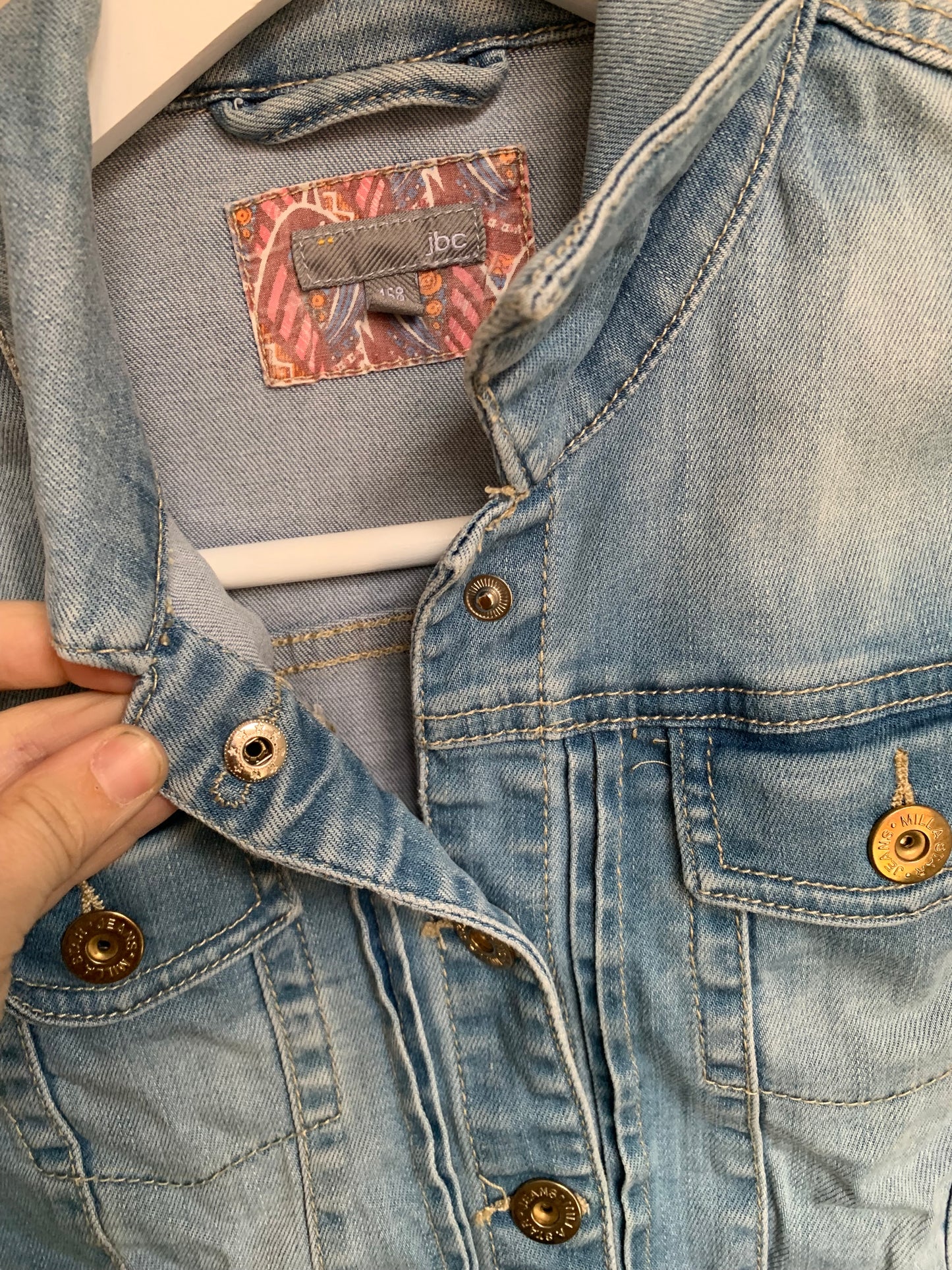 Lichtblauwe jeansjas