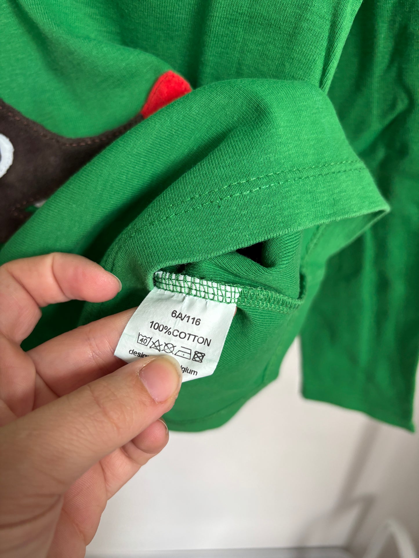 Groene longsleeve met hond