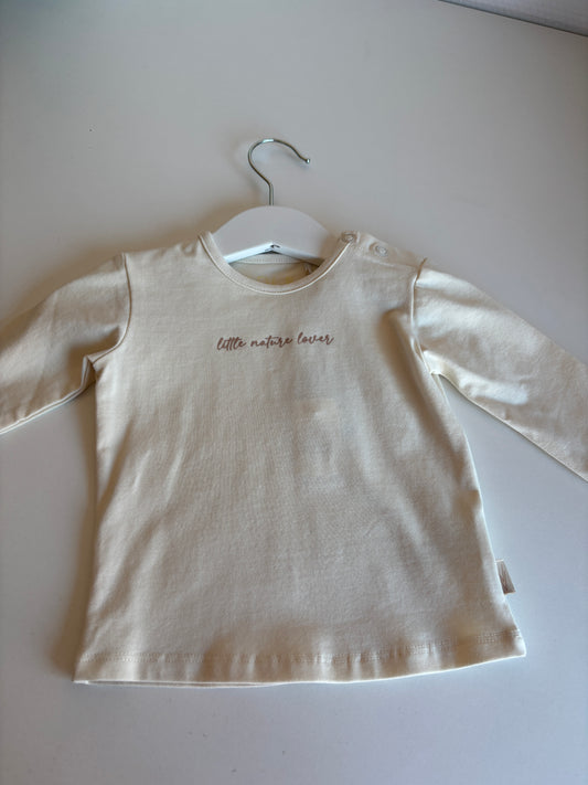 Crèmekleurige longsleeve "Little nature lover"