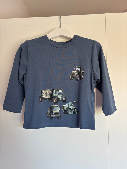 Blauwe longsleeve met traktors