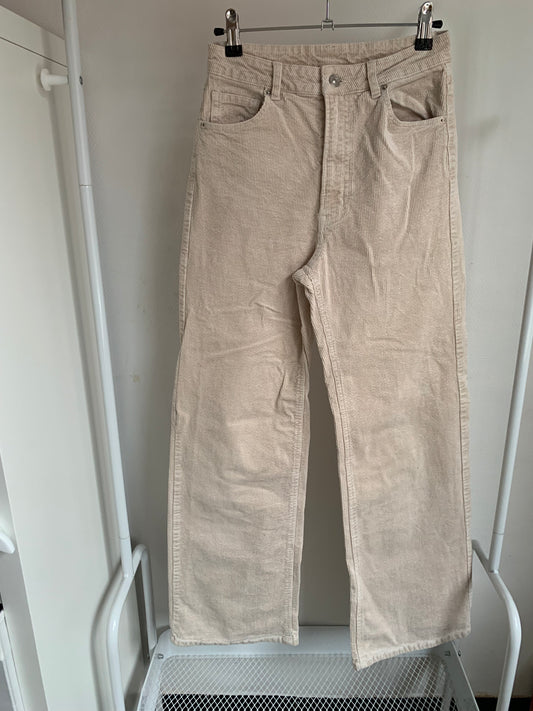 Beige ribfluwelen broek