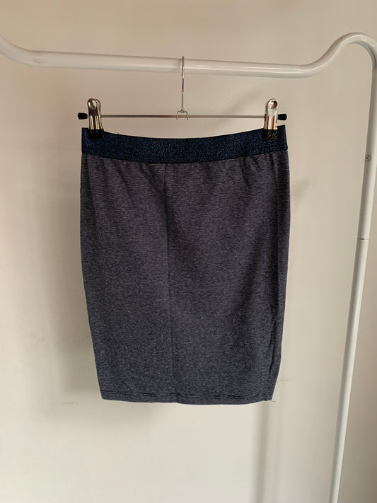 Marineblauwe gestreepte rok