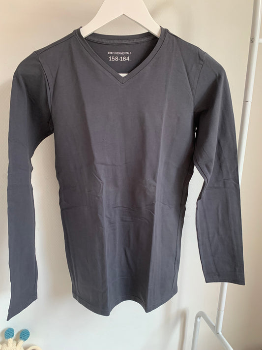 Donkergrijze basic longsleeve