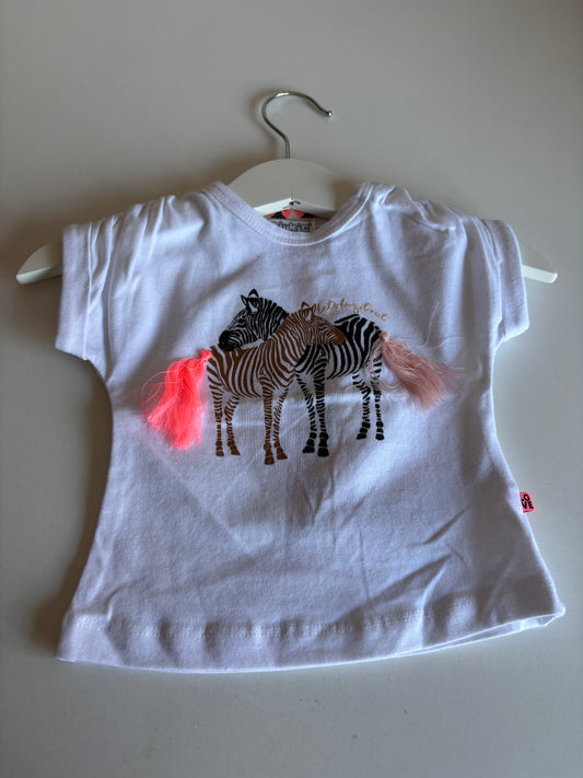 Witte T-shirt met zebra's