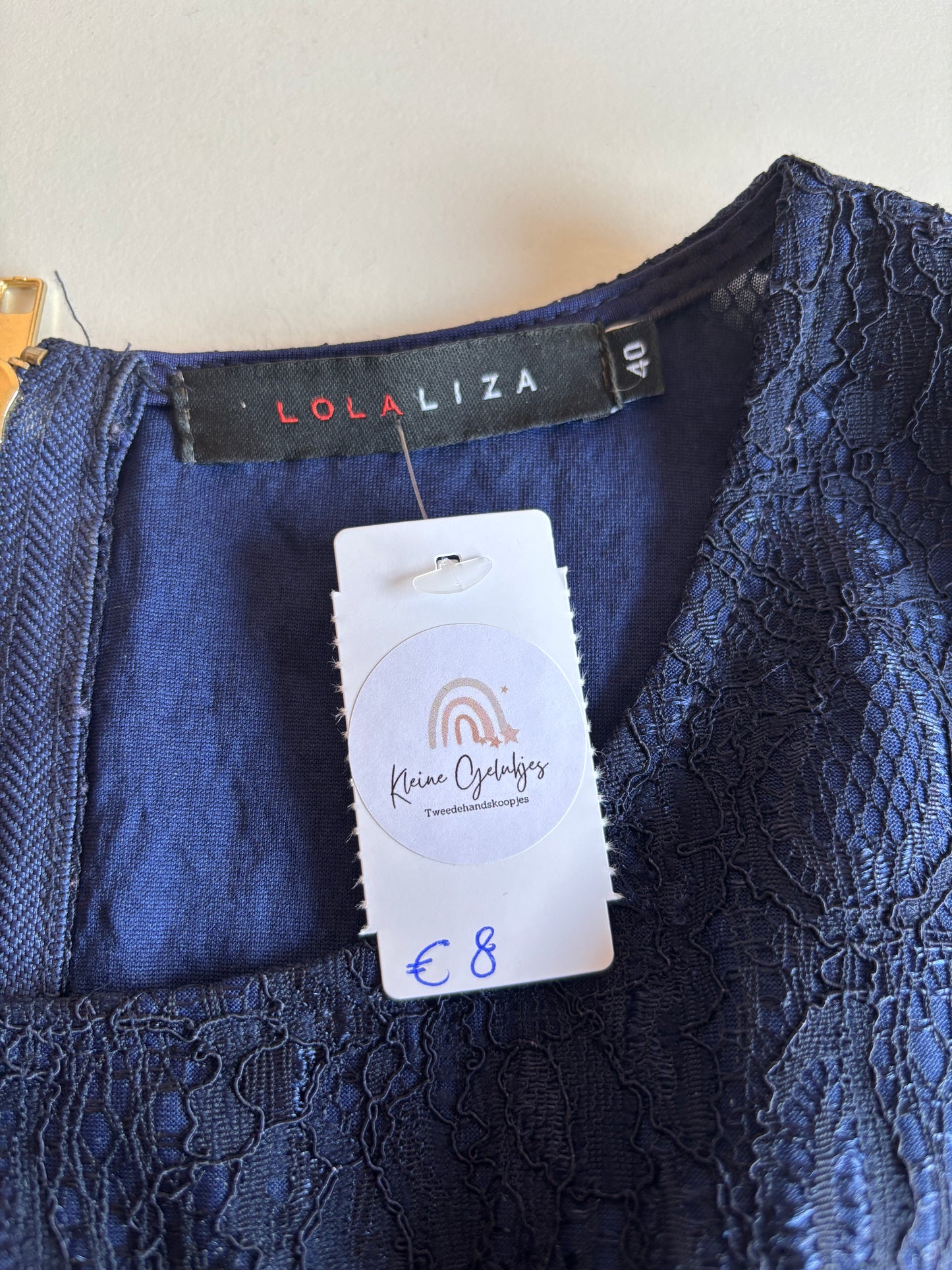 Marineblauwe gestreepte jurk