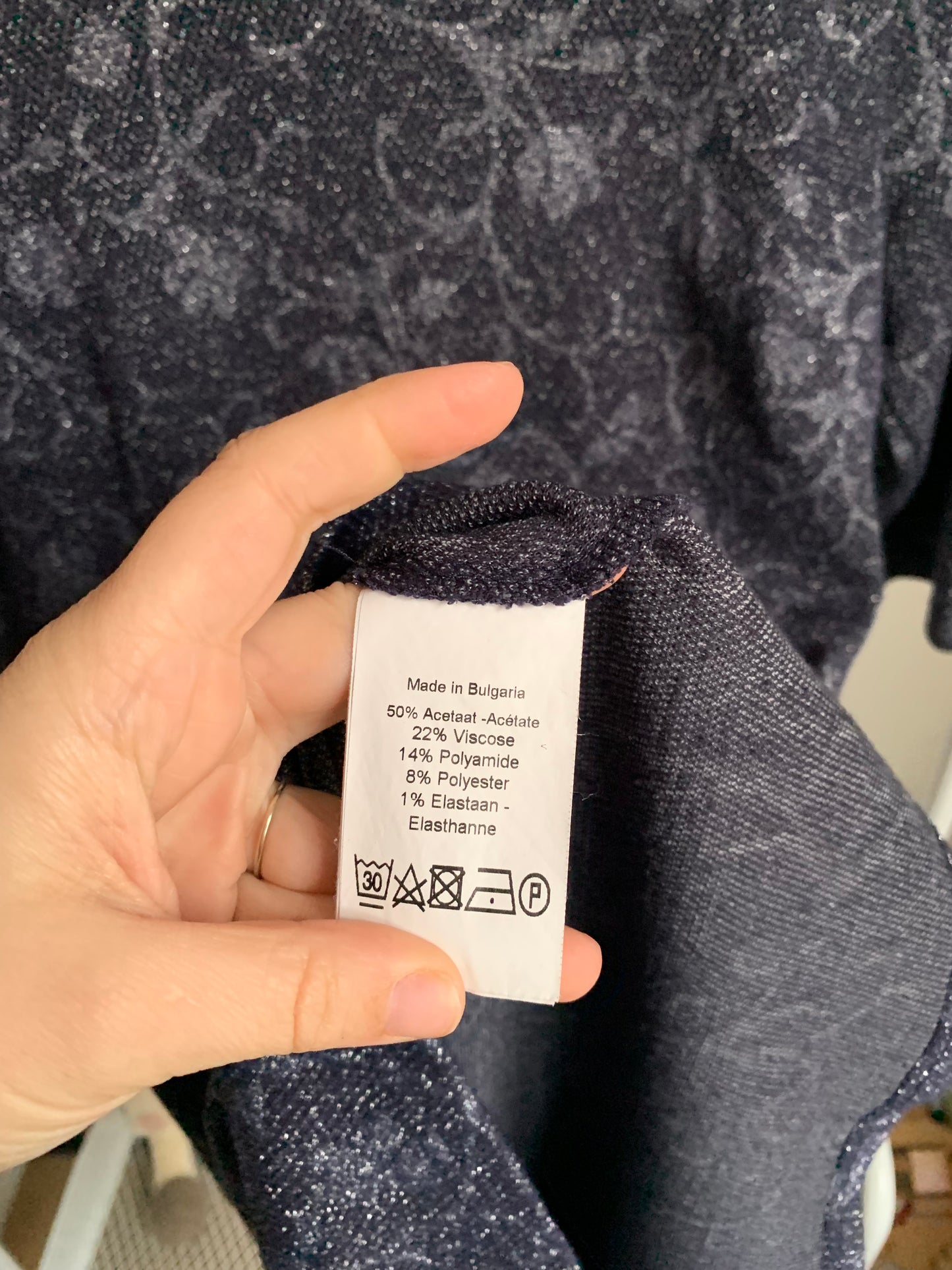 Marineblauwe glitterjurk