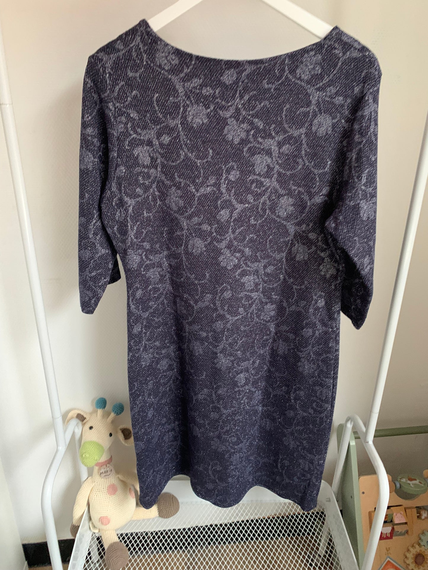 Marineblauwe glitterjurk