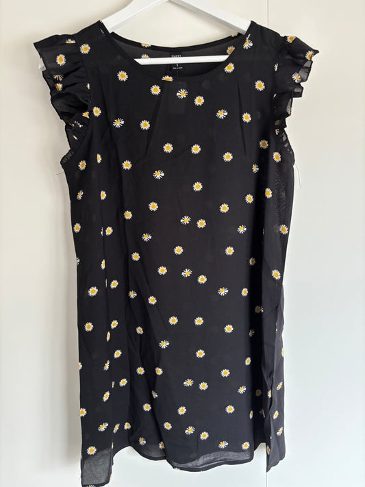 Zwart jurkje met bloemetjes