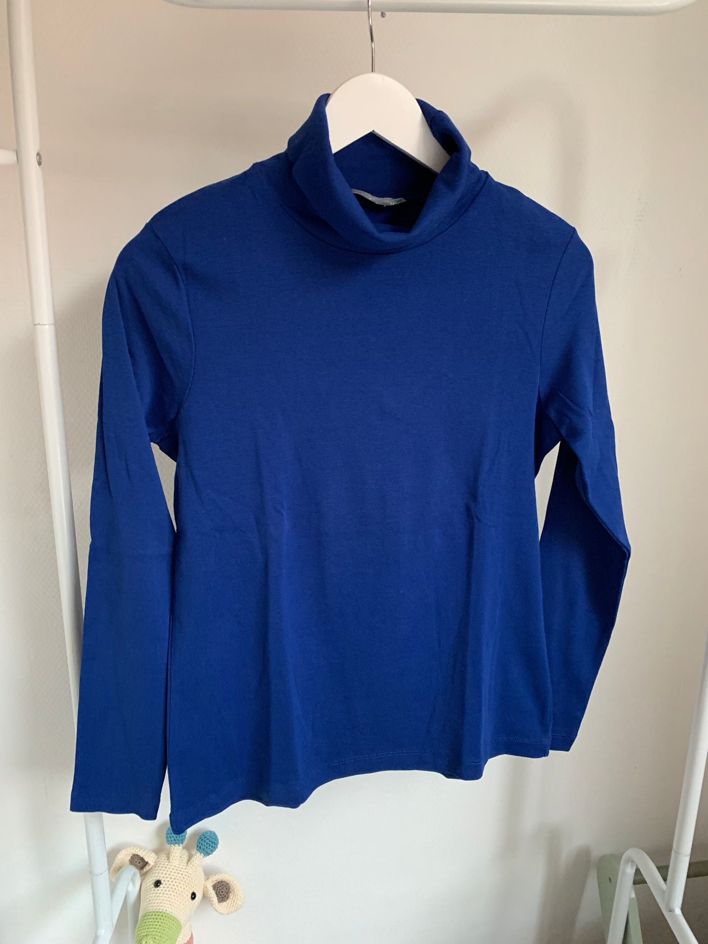 Blauwe longsleeve met rolkraag