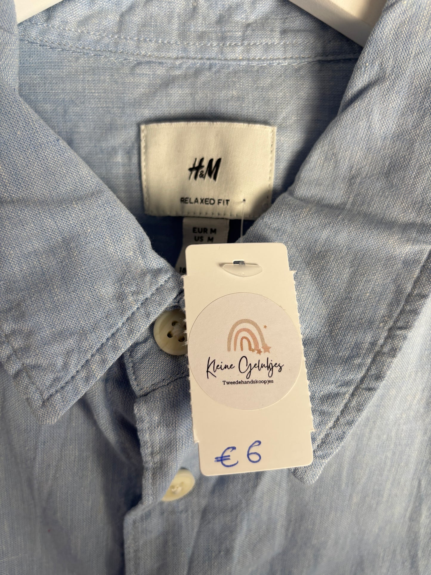 Blauw hemd met korte mouwen