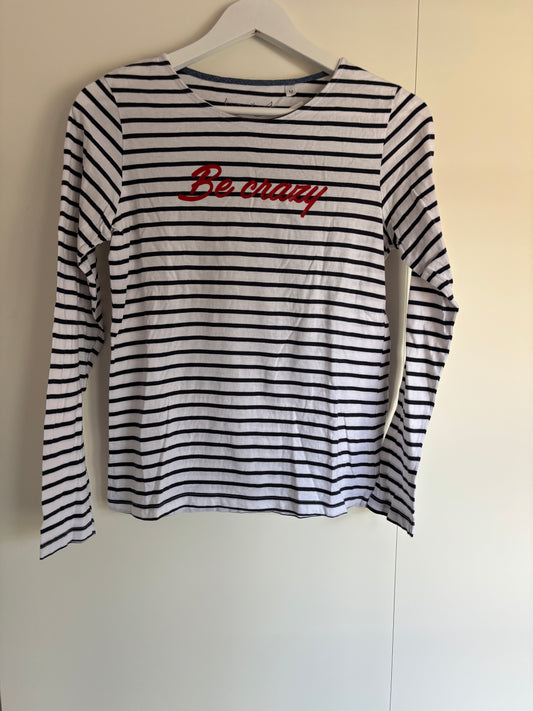 Gestreepte longsleeve "Be Crazy"