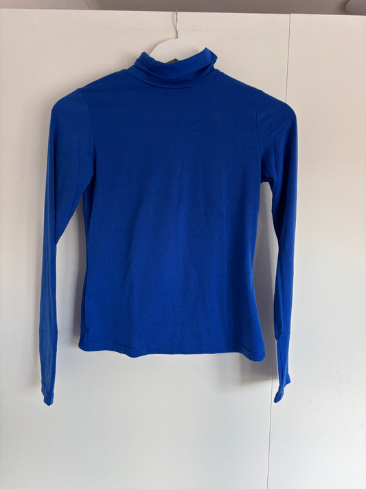 Blauwe longsleeve met rolkraag