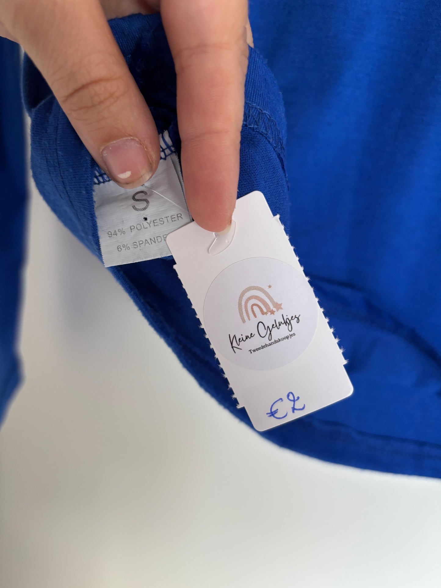 Blauwe longsleeve met rolkraag