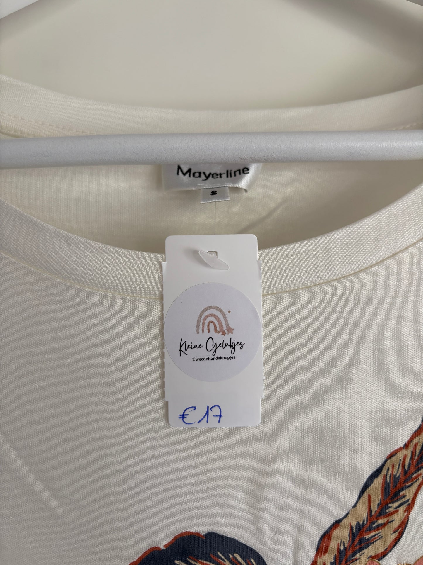 Witte longsleeve met bloemen